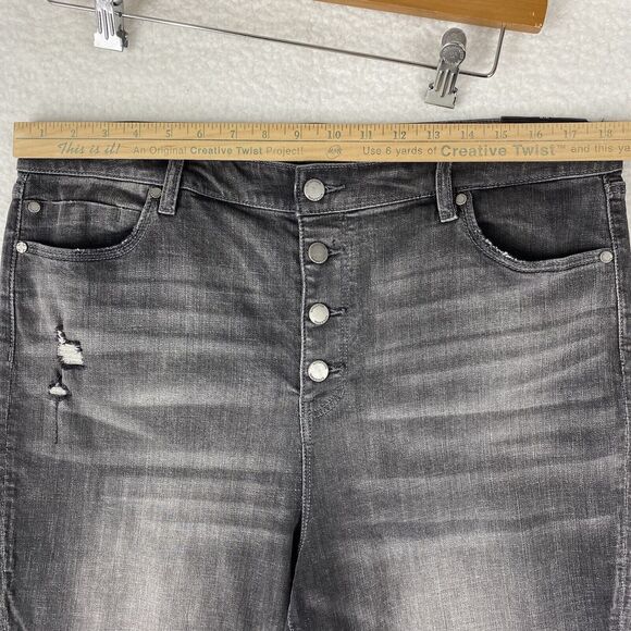 NWOT Liverpool Jeans Womens 16/33 Gray Abby High Rise Crop Skinny Button Fly - Picture 15 of 16